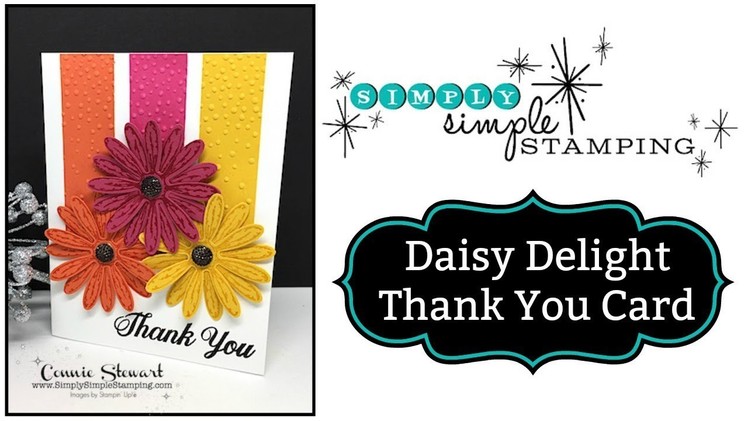 Simply Simple DAISY DELIGHT THANK YOU CARD by Connie Stewart
