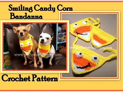 Smiling Candy Corn Bandanna Crochet Pattern