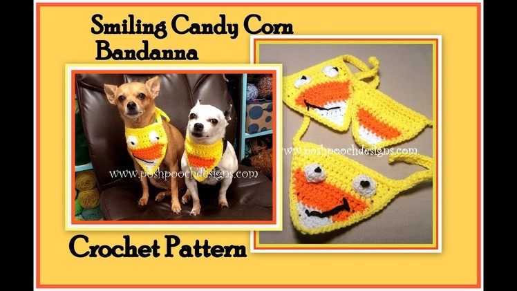 Smiling Candy Corn Bandanna Crochet Pattern