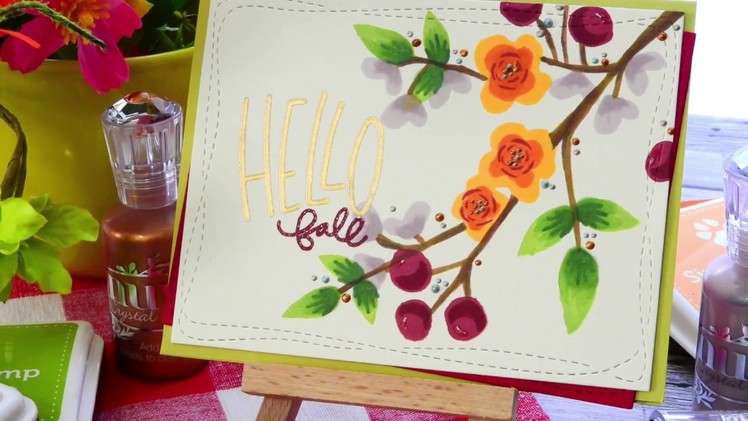 Stretching Spring Stamps for a Fall Card | A Studio Monday with Nina Marie video