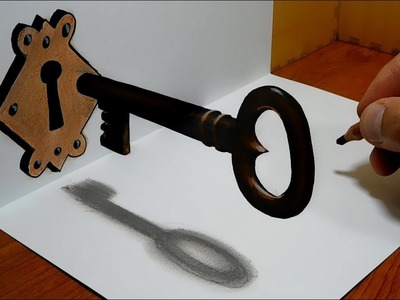 3D Trick Art on Paper, The Old Key