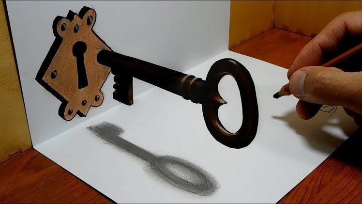 3D Trick Art on Paper, The Old Key
