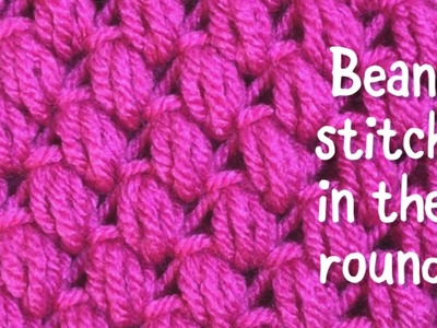 Bean Stitch in the round for baby hats, infinity scarfs and more in crochet #74