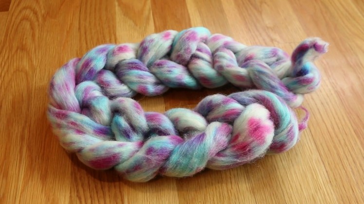 Breaking Wilton's Violet Food Coloring for Speckled Roving