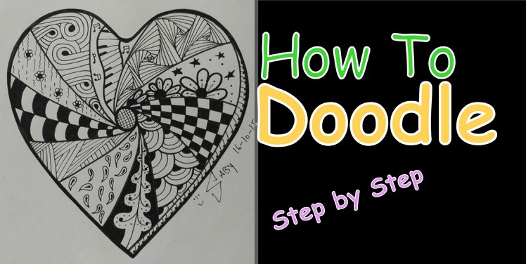 Complex Zentangle Heart for Beginners Speed Drawing Tutorial Doodle Art Step by Step How To Draw