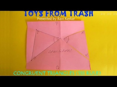 CONGRUENT TRIANGLES - ENGLISH - Simple paper folding proof.