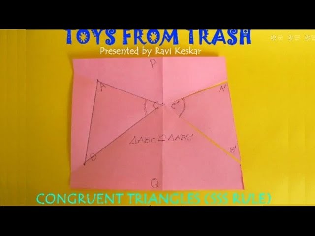 CONGRUENT TRIANGLES - ENGLISH - Simple paper folding proof.
