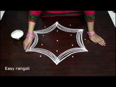Easy rangoli  designs with 5x3 dots || geethala muggulu designs with dots || simple kolam designs