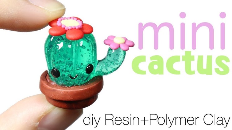 How to DIY Cute Miniature Cactus Resin.Polymer Clay Tutorial