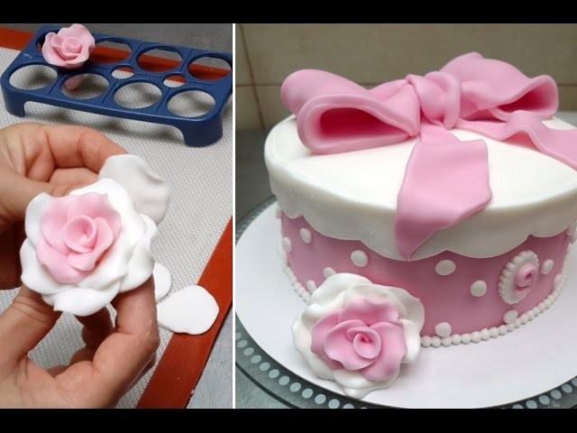 How To Make Fondant Roses -  Fast And Easy Way  by CakesStepbyStep