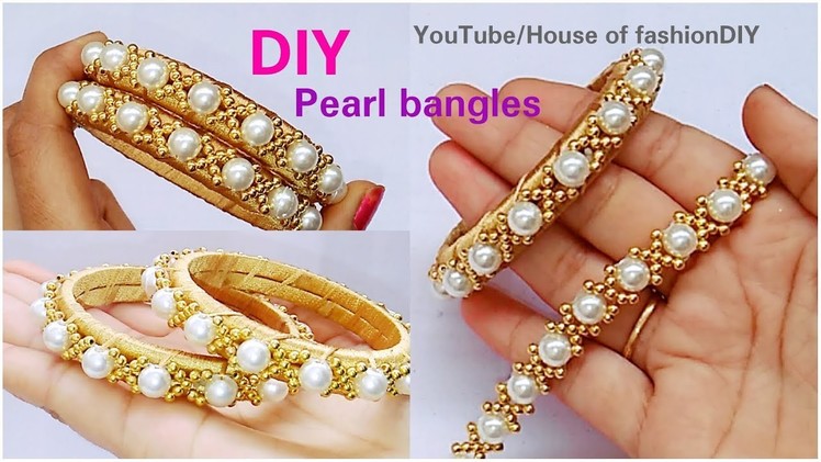 How To Make Pearl Bangles At Home||Silk Thread Bangles. 