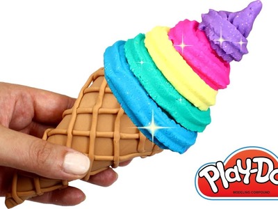 How to Make Rainbow Ice Cream Learn Colors Play Doh for Kids Toy Microwave Squishy Food Ice Cream