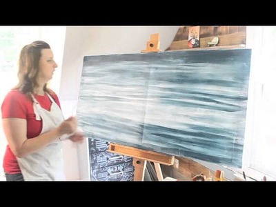 How to Paint a Giant Abstract Ocean Water Painting