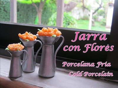 Jarra con Flores en Porcelana Fria. Cold Porcelain