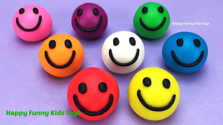 Learn Colors Play Doh Balls Smiley Face Ice Cream Peppa Pig Elephant Molds Fun & Creative for Kids