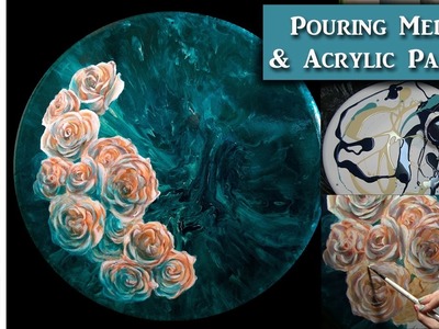 Liquitex Pouring Medium & Rose Acrylic Painting w. Lachri