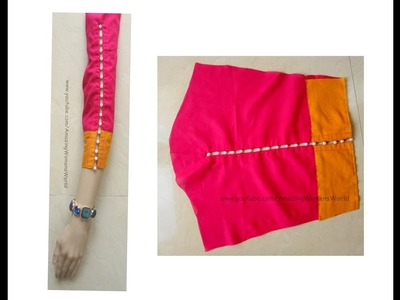 Long Sleeves Designing with PEARLS for Churidar, Kurtis, Kameez, Saree Blouse | DIY