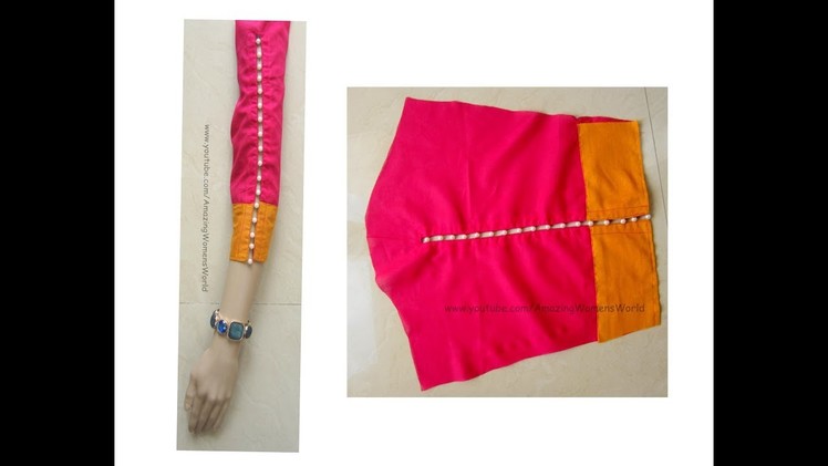 Long Sleeves Designing with PEARLS for Churidar, Kurtis, Kameez, Saree Blouse | DIY