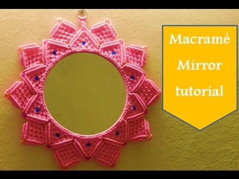 Macrame flower design mirror complete tutorial.