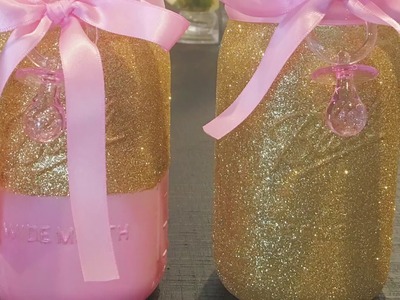 PINK AND GOLD BABY SHOWER CENTERPIECES