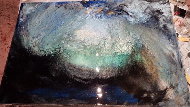 PIPELINE WAVE 1st layer Resin painting on canvas 60cm x 80cm