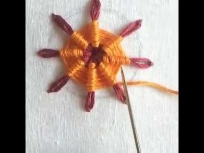 RAISED SPIDER STITCH HAND EMBROIDERY BY EASY LEARNING ATIB