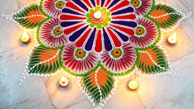 Rangoli for diwali | Easy unique rangoli using simple tools | diwali special | Art with Creativity