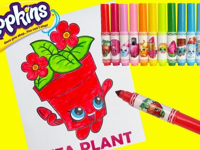 Shopkins Peta Plant Crayola Coloring with Gudetama and Surprises