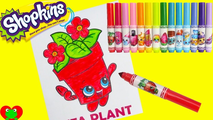 Shopkins Peta Plant Crayola Coloring with Gudetama and Surprises