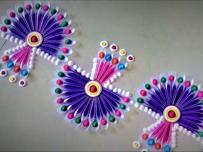 Super Easy Innovative Border Rangoli Designs Using Spoons| Creative Rangoli by Shital Mahajan.