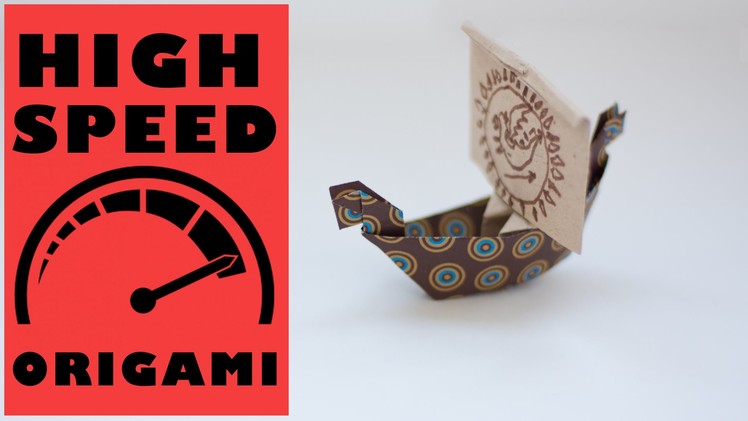 Viking boat Drakkar from paper. Super Speed Origami