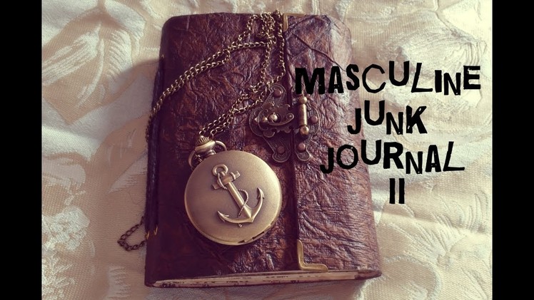 Vintage Masculine Junk Journal II-leather look cover[SOLD]