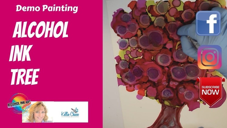 Alcohol Ink Love Tree Time Lapse Painting by Kellie Lynn Art