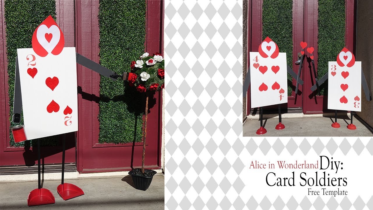 Alice in Wonderland DIY. QUEEN OF HEART CARD SOLDIERS In Alice In Wonderland Card Soldiers Template