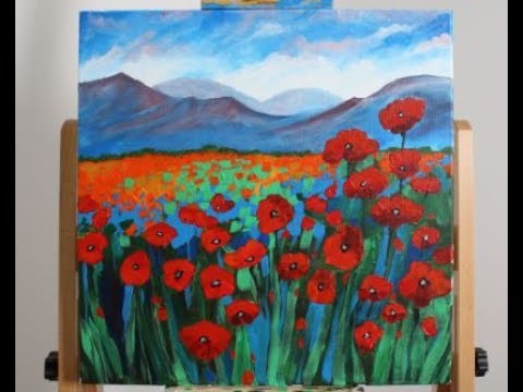 Art Lesson: How to Paint a Field of Poppies with Studio Acrylic