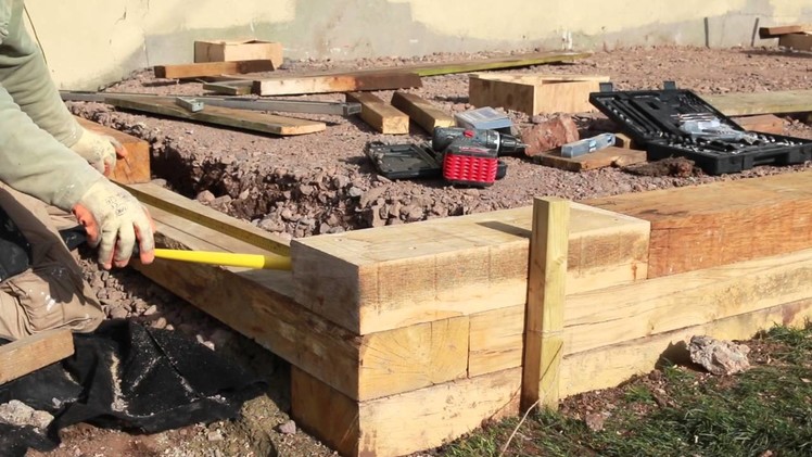 Building a Wall with Oak Sleepers | TRC Garden