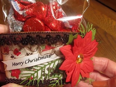 CHRISTMAS - Last minute altered coffee sleeve with Hershey's Kisses