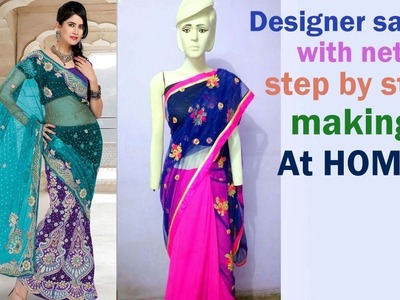 Designer saree making at home very easy step by step tutorial DIY