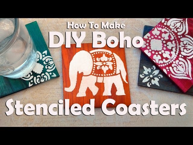 DIY Coasters: How To Make Dyed & Stenciled Boho Coasters