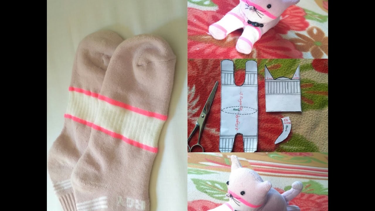 DIY crafts.Socks toy.cat.How to make DIY stuffed cat.toys.VIEWER'S CHOICE