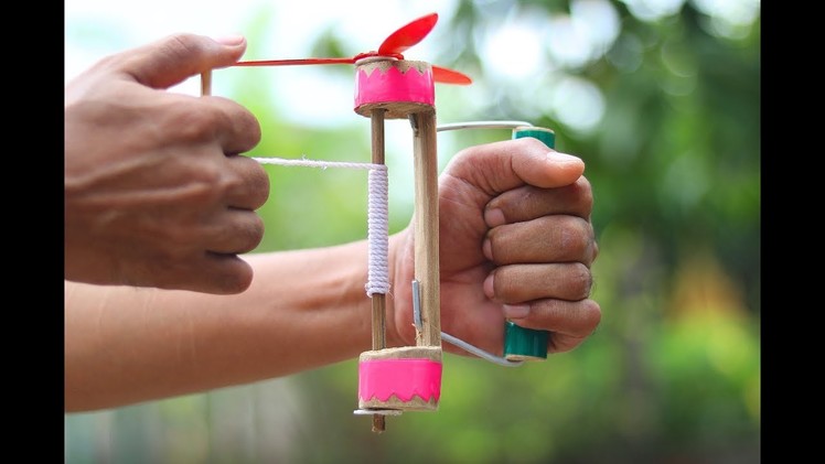 DIY Flying Propeller Rotor Toy - How to Make a Flying Propeller Rotor Toy