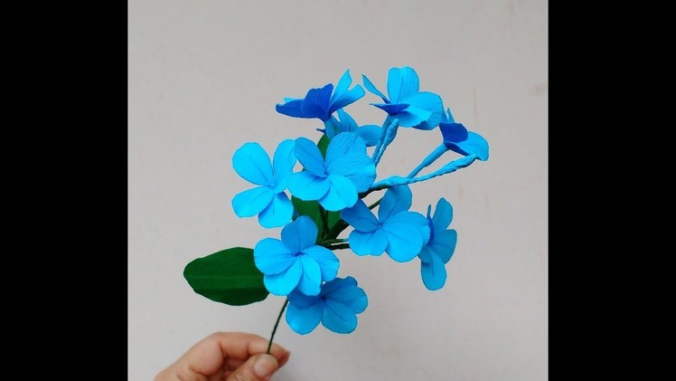 Diy How to make paper flowers Cape Leadwort. Blue Plumbago (flower # 214)