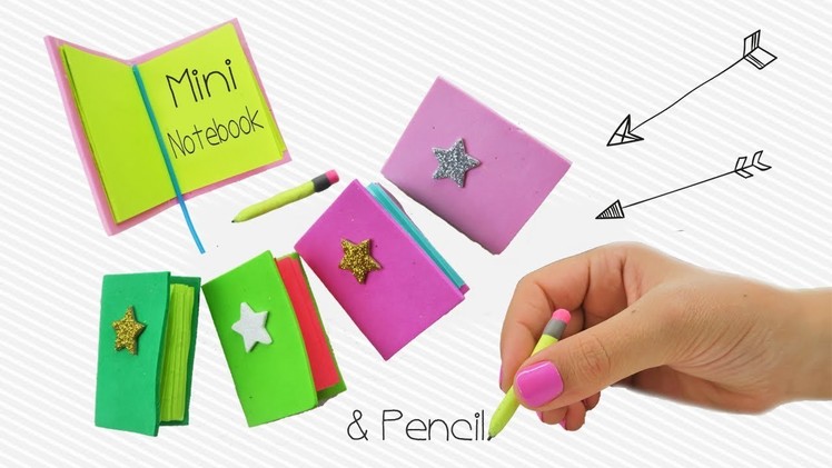 DIY Mini Notebooks and Miniature Pencil | DIY Back To School | Kids Cooking and Crafts