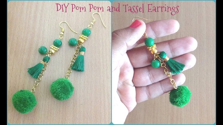 DIY Pom Pom and Tassel Earrings II Handmade tassel and pom pom earrings