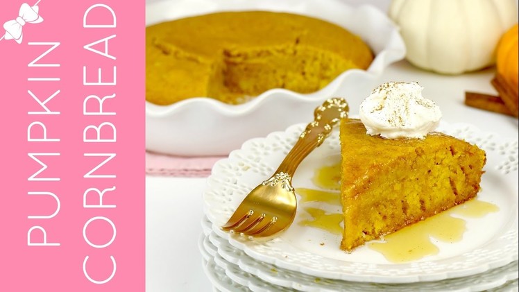 Easy 4-Ingredient Pumpkin Spice Cornbread (from a mix). Lindsay Ann Bakes