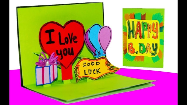 Easy greeting card making ideas for friends | Greeting card birthday | Greeting card pop up