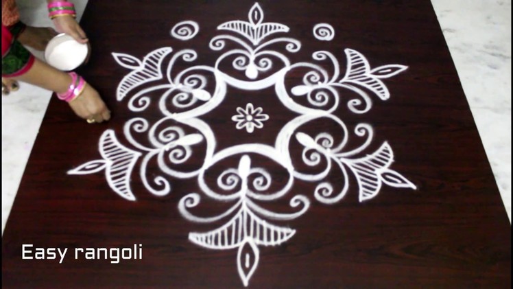 Easy rangoli designs with 5x3 dots || kolam designs with dots || muggulu designs with dots