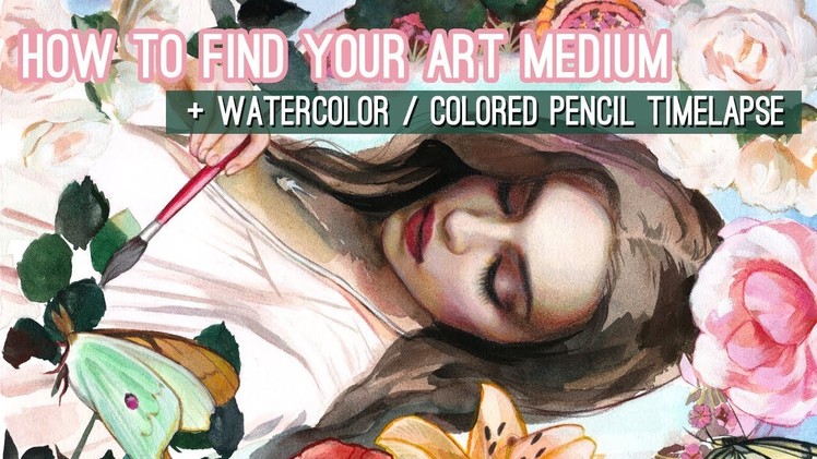 How to find the right art medium without wasting money. WATERCOLOR + COLOR PENCIL TIME-LAPSE