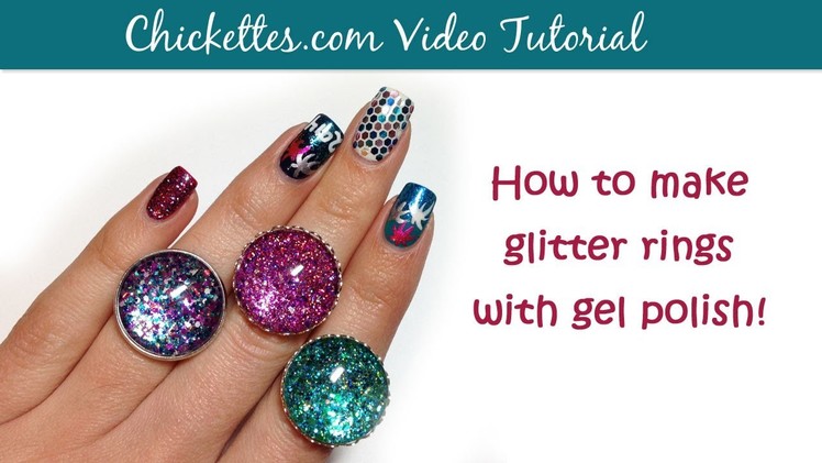 How to make glitter rings with gel nail polish
