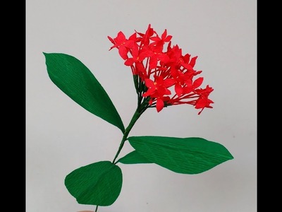 How to make Paper Flowers Ixora.West Indian Jasmine ( flower # 203)
